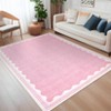 Indoor Modern Washable Area Rugs with Scalloped Print, Ultra Thin Non Slip Throw Carpet for Bedroom Living Room - 2 of 4