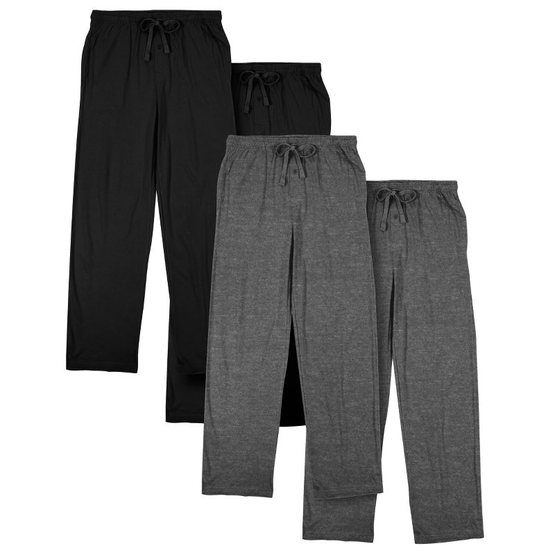 Men's 4pk Graphite Heather & Black Sleep Pajama Pants, 1 of 6