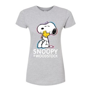 Women's - Peanuts - Snoopy And Woodstock Fitted Graphic T-Shirt - 1 of 4