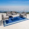 GDFStudio George Outdoor Patio Aluminum 4 Seater Chat Set with Cushions - 2 of 4