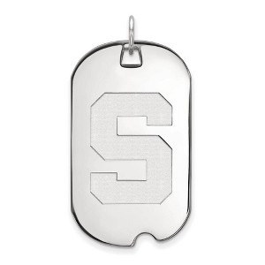 Black Bow Jewelry 14k White Gold Michigan State Spartans NCAA Large Pendant - 1 of 3