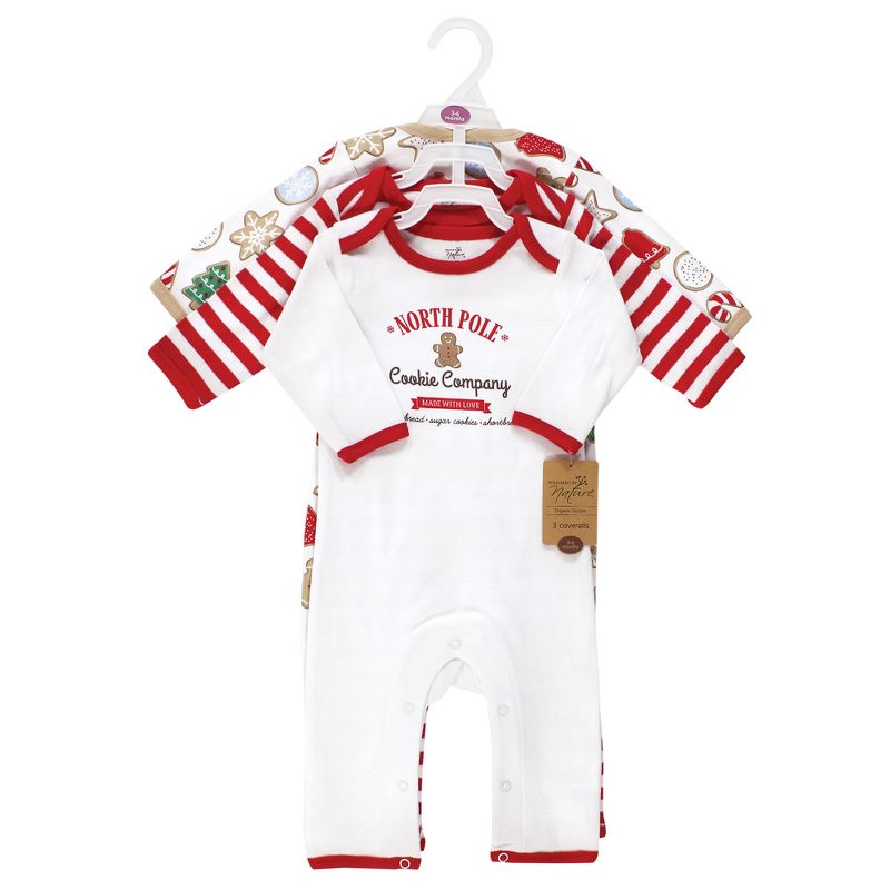 Touched by Nature Unisex Baby Organic Cotton Coveralls, Christmas Cookies, 2 of 6