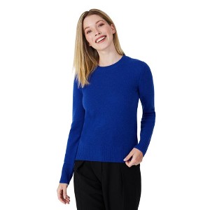 Style Republic 100% Pure Cashmere Crew Neck Women's Sweater - Royal Blue - 1 of 2
