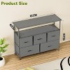 NicBex TV Stand for 45 Inch TV with Wood Top,TV Entertanment Center with 5 Fabric Drawers and Open Shelves,TV Console Table for Living Room - 3 of 4