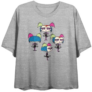 Growing Up Creepie Find Your Creepie Side Women's Heather Gray Short Sleeve Crew Neck Crop Tee - 1 of 4