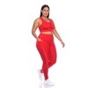 Plus Size Racer Back Sports Bra & Mesh Leggings Set - White Mark - 2 of 4
