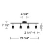 Pro Track 4-Light Heads LED Wall or Ceiling Track Light Fixture Kit 8.5 Watt GU10 Dimmable Directional Black Modern Kitchen Bathroom 29 3/4" Wide - 4 of 4