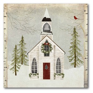 Snow Church Gallery-Wrapped Canvas - 1 of 4