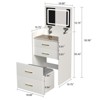 FONTOI 3 in 1 Make Up Vanity Desk with Open Top Mirror&Stool, Dressing Table with Visible Glass Desktop&3 Drawers, White, 15.75"*50.39"*19.69" - 3 of 4