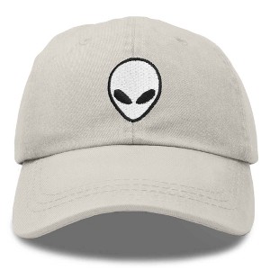 Dalix Alien Embroidered UFO Dad Hat Cotton Baseball Cap Adjustable Mens - 1 of 4