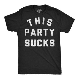 Mens Funny T Shirts This Party Sucks Sarcastic Partying Graphic Novelty Tee For Men - Crazy Dog Men's T Shirt Black 4XL - 1 of 4