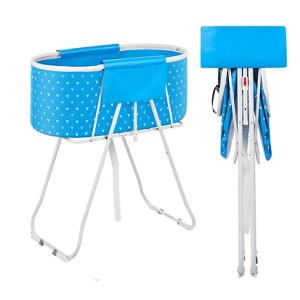 VEVOR Portable Dog Bathtub, Elevated & Foldable Space-saving Pet Shower Station with Quick Drainage, Bathing Tub, Light Blue - 1 of 4