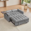 Velvet Loveseat Sofa Bed with Tufted Back and Seat and Multiple Adjustable Positions for Living Room - 3 of 4