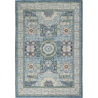 Nourison Global Vintage Ivory Light Blue Bohemian Indoor Rug