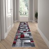 Emma and Oliver Modern Cubist Olefin Accent Runner Rug in Gradient Shades with Natural Jute Backing - 2 of 4