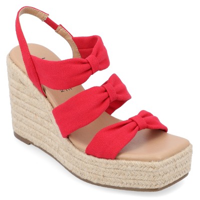Journee Collection Womens Santorynn Sling Back Espadrille Platform Wedge Sandals