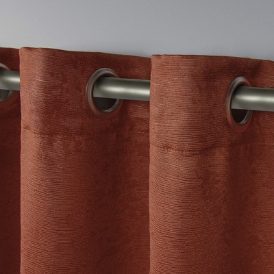 Mecca Orange Room Darkening Polyester Grommet Curtains 52" x 63"