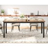 Industrial 6–8-Seater Mortise & Tenon Dining Table, Rectangular Wooden Top with Sturdy Metal Legs, Modern Chamfered Edges & Rounded Corners - 4 of 4