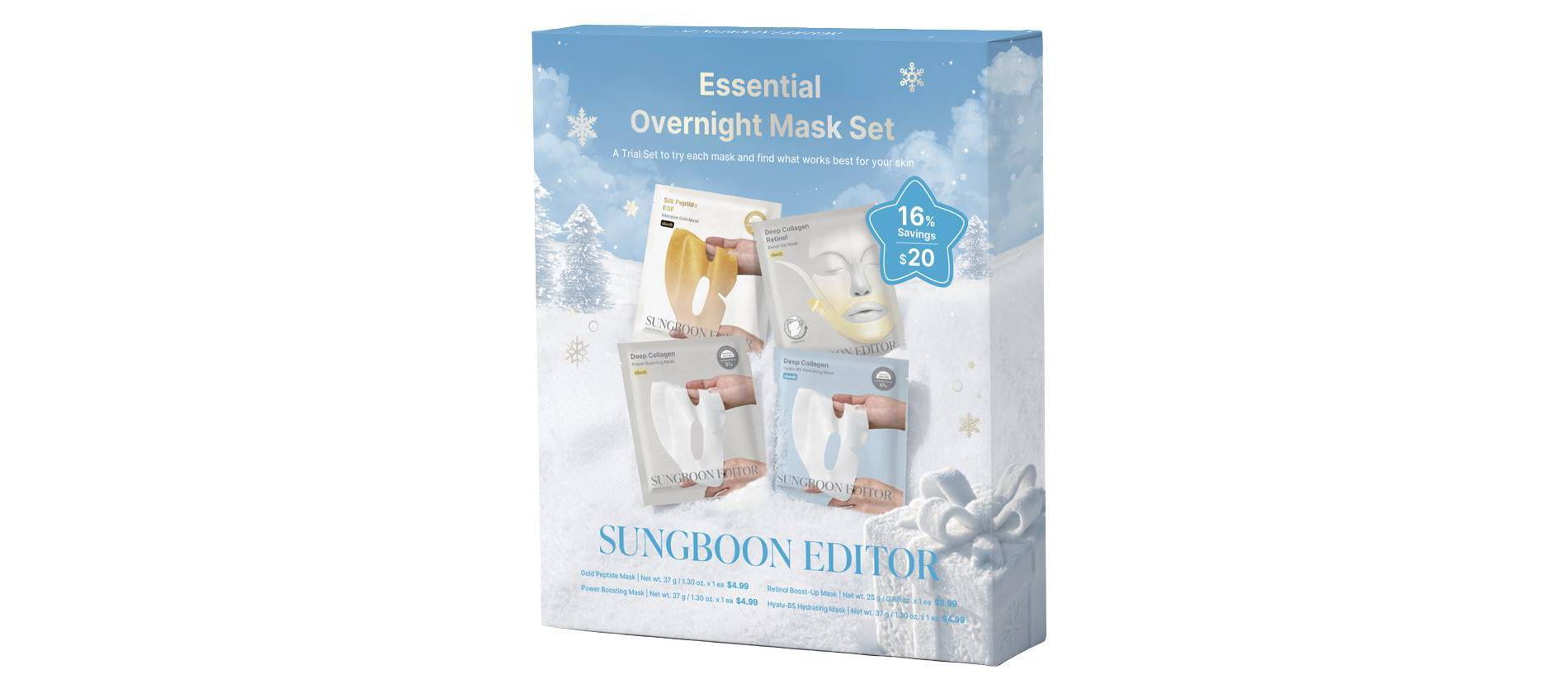 Sungboon Editor Essential Overnight Mask Sets - 4ct