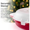 IRIS USA 24" Wreath Storage Container Box with Latches and Handle, Clear/Red - 4 of 4