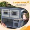 ORRD PawHut 2-Tier Outdoor Cat House, Weatherproof Feral Shelter w/ Escape Door, Asphalt Roof, Jump Platform, Light Gray - 4 of 4