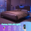 Furnulem King Size Bed Frames with Upholstered Headboard Bed with Charging Station and Led Lights Bed Frame with Sturdy Wooden Slats/2-Tier Storage - 3 of 4