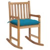 vidaXL Rocking Chair Outdoor Patio Rocking Chair with Cushion Solid Wood Teak - Light Blue - 2 of 4