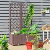 Tangkula Raised Garden Bed W/trellis Planter Box For Climbing Plants 32 ...