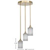 Toltec Lighting Empire 3 - Light Pendant in  New Aged Brass with 4" Gray Matrix Shade - 2 of 2