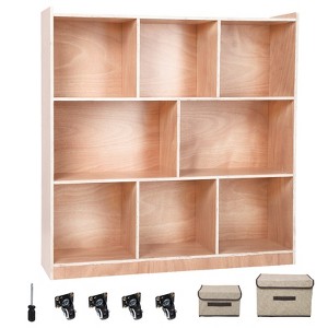 8-Section Kids Cubby Storage Cabinet with Mobile Tray - Toy Organizer & Classroom Lockers for Home, Daycare, Kindergarten - 1 of 4