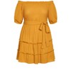 Women's Plus Size Fiesta Fringe Dress - gold | CITY CHIC - image 3 of 3