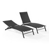 HomeStock Weaver Outdoor Sling Chaise Lounge Light Gray/Matte Black - 4 of 4