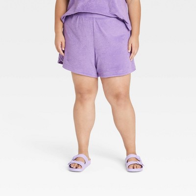 Women's Mid-Rise Pull-On Shorts - A New Day™ Purple