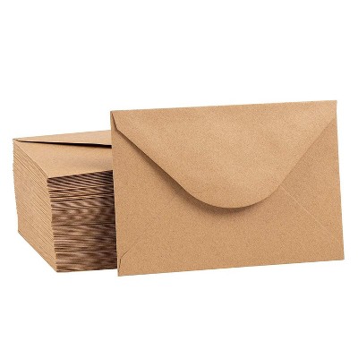 Juvale 100 Pack Brown Kraft Paper A4 Envelopes Gummed Seal V-Flap for 4 x 6 Invitation & Greeting Cards