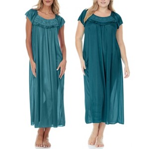 Ezi Satin Silk Nightgown For Women - 1 of 4
