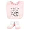 Yoga Sprout Baby Girl Cotton Bibs and Socks, Crown, One Size - 4 of 4