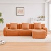 Aukfa Modular Teddy Fabric Sofa,Convertible Modular Sectional Sofa Set with Ottoman, 3-Seats Soft Boneless Design for Living Room, Orange - 3 of 4
