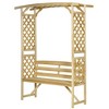Outsunny Patio Garden Bench Arbor Arch with Pergola and 2 Trellises, 3 Seat Natural Wooden Outdoor Bench for Grape Vines & Climbing Plants - 4 of 4