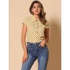 INSPIRE CHIC Women's Short Sleeve Vintage Polka Dots Button Up Blouse - 2 of 4