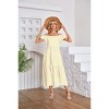 Womens Square Neck Summer Dress with Ruffle Sleeve Off Shoulder Ruffle Trim Tiered Flowy Dress - 3 of 4