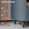 Sapphtopaz Modern Round Nightstand with Storage Drawer & Open Shelf Curved Bedside Table with Tapered Legs Sofa End Table for Bedroom,Living Room - 4 of 4