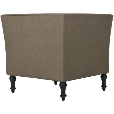 Olive Tufted Linen Polyester Accent Chair with Spindle Legs
