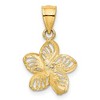 Black Bow Jewelry 14k Yellow Gold 13mm Diamond Cut Filigree Plumeria Pendant - 3 of 4