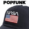 Nasa American Flag Worm Logo Adult Dad Cap Navy OS - 4 of 4