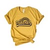 Simply Sage Market Teacher Rainbow Short Sleeve Tee - L - Mustard - 3 of 4