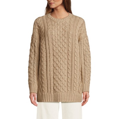 Lands' End Women's Oversized Drifter Cable Tunic Sweater