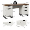 Garvee 59" Farmhouse Executive Desk, Home Office Desk with File Drawer and Storage Cabinet, Computer Table with 3 Drawers for Work and Study - 3 of 4