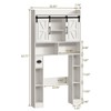 Over The Toilet Storage Cabinet with Sliding Doors, Home Space-Saving Toilet Rack - 2 of 4