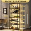 78.74"H LED Bar Cabinet, Buffet Sideboard with 6 Levels and Wine Bottle Racks, Black/Gold, 4A -ModernLuxe - 4 of 4