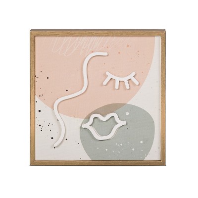 Totalee Gift Peach Watercolor Decor Block Wood Multicolored